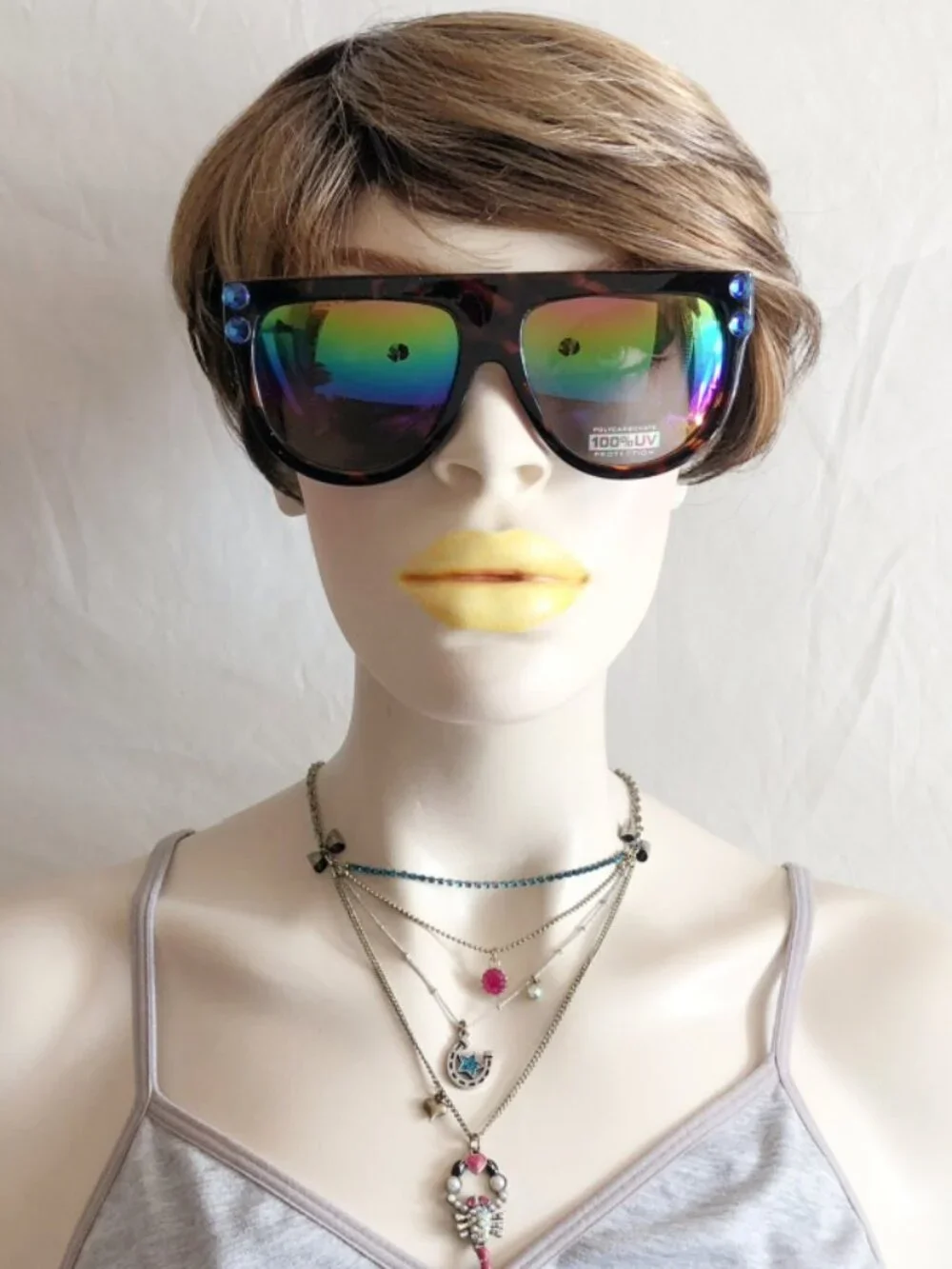 Tortoiseshell Acetate Flat Top Aviator Sunglasses